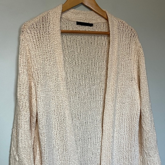 Jenni Kayne Merino Wool Silk Blend Cream Maxi Long Cardigan - Picture 2 of 5